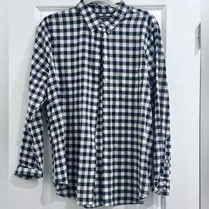 J.Crew Mercantile Navy and White Checkered Shirt XL